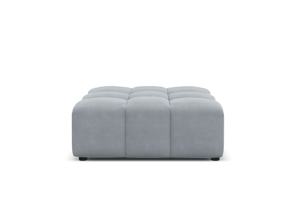 Pouf en tissu velours - bleu clair