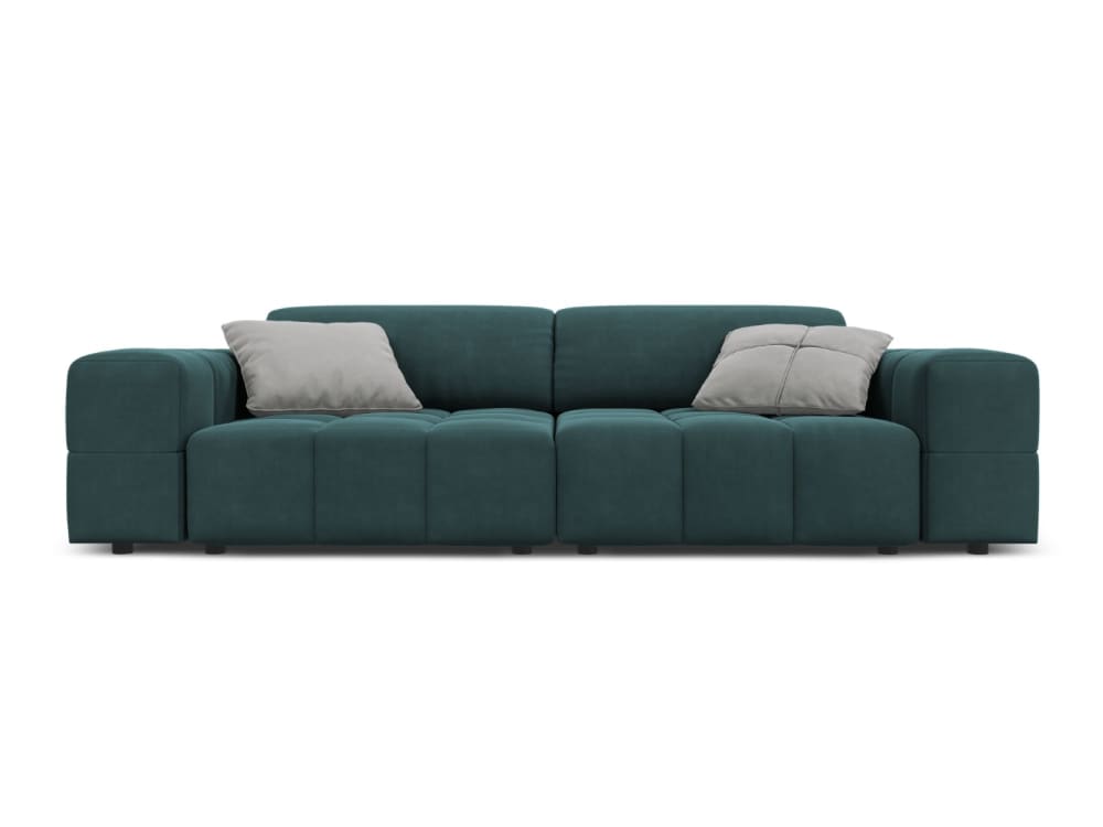 Canapé 3 places en tissu velours pétrole