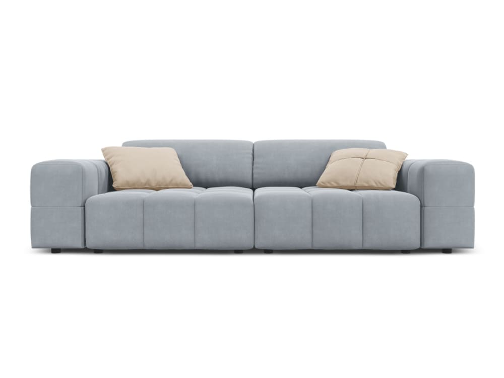 Canapé 3 places en tissu velours bleu clair