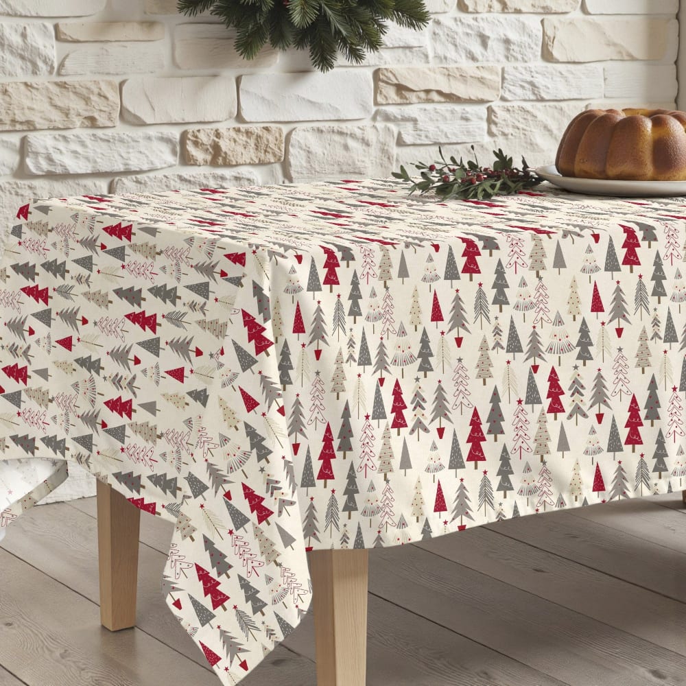 Fleckenabweisende Tischdecke, 100% Baumwolle mehrfarbig 100x155