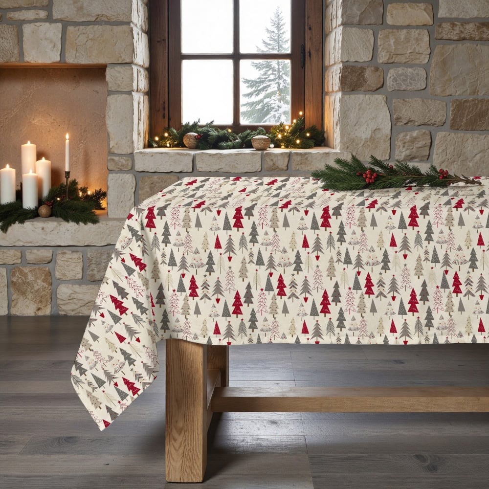Muare Home Fleckenabweisende Tischdecke, 100% Baumwolle mehrfarbig 200x155 cm - Baumwolle