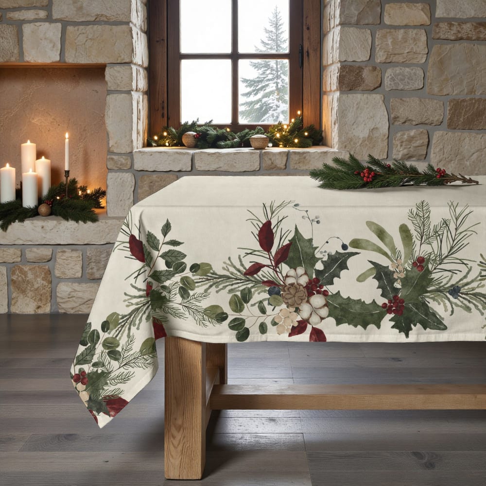 Muare Home Fleckenabweisende Tischdecke, 100% Baumwolle mehrfarbig 100x155 cm - Baumwolle
