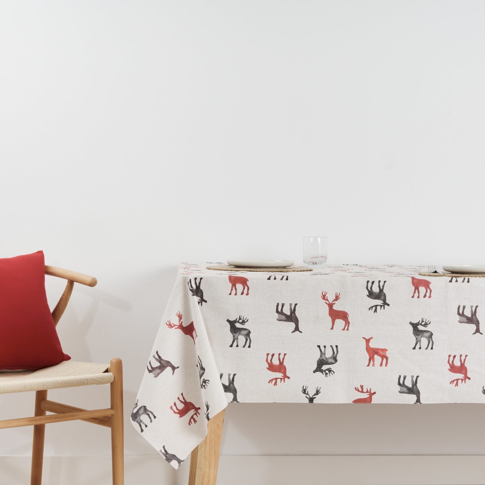 Mantel navidad antimanchas multicolor algodón - 140x140 cm