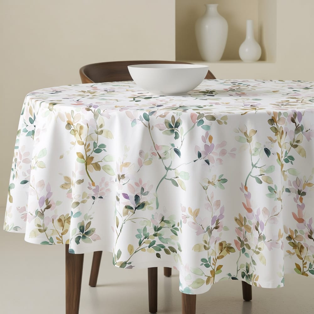 Nappe ronde anti-taches en coton Multicolore Diámetro 190