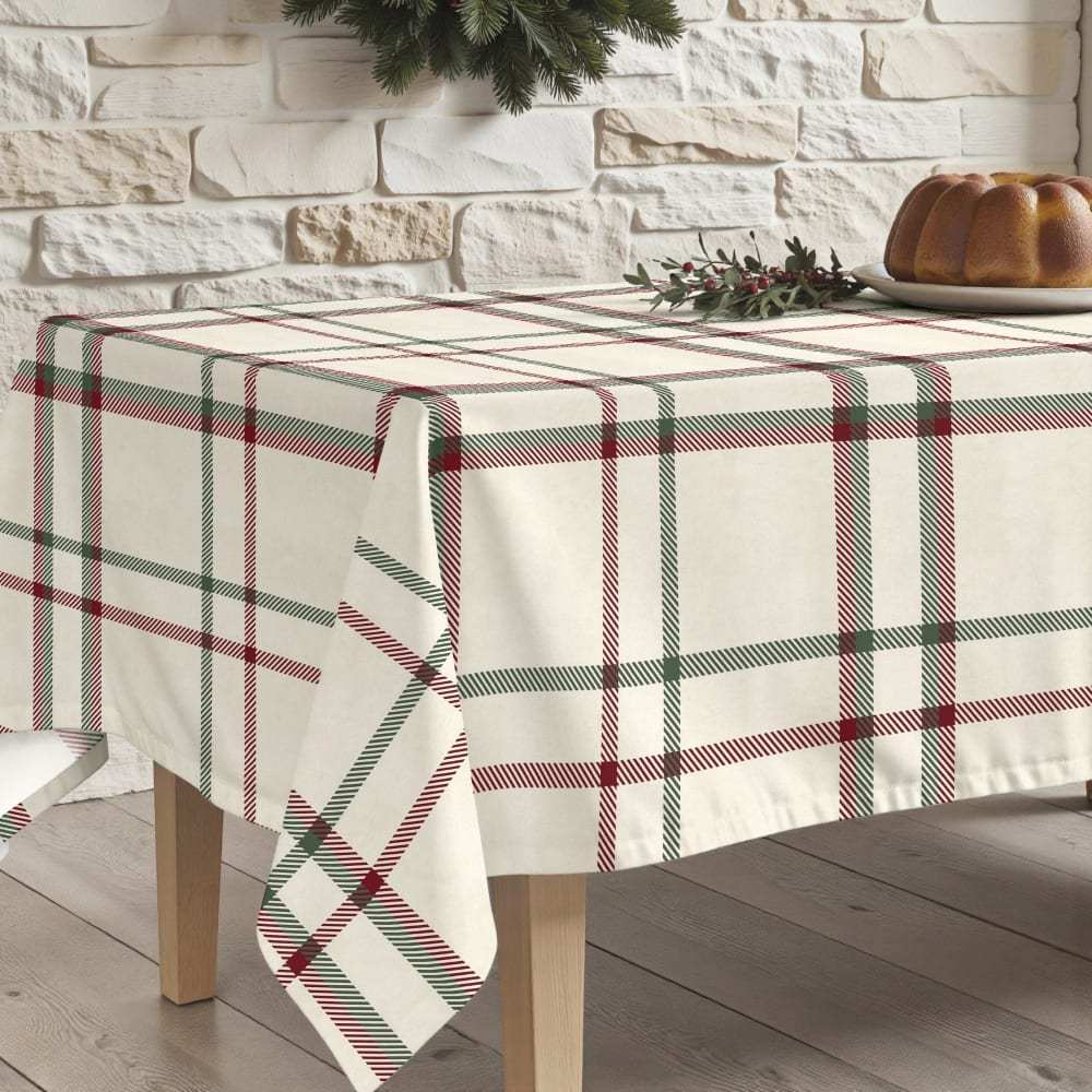 Nappe de noël anti-taches 100% coton multicolore 300x155 cm - Maisons du Monde