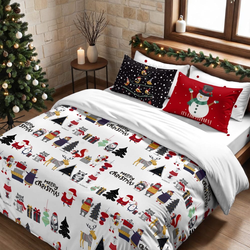 Funda nórdica navidad poliéster multicolor 200x200 cm