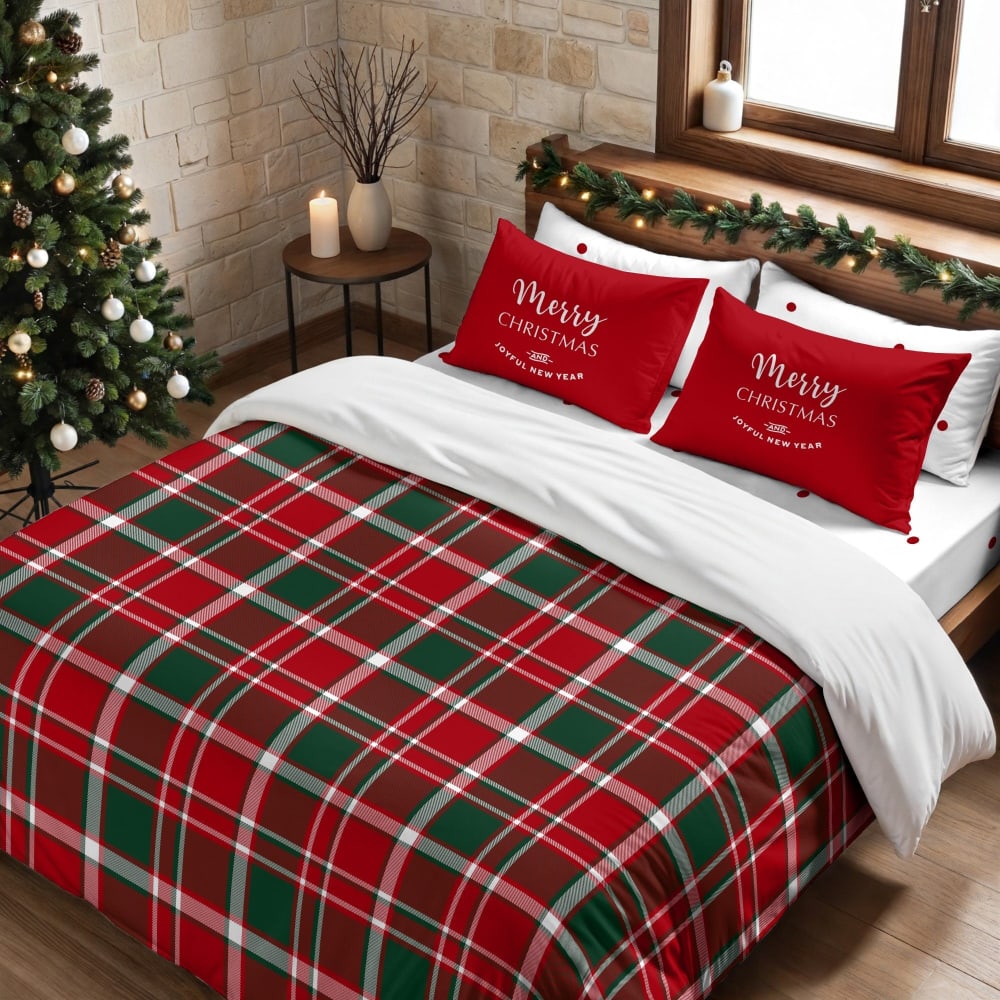 Funda nórdica navidad algodón multicolor 200x200 cm