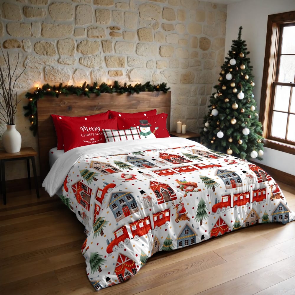 Funda nórdica navidad poliéster multicolor 200x200 cm