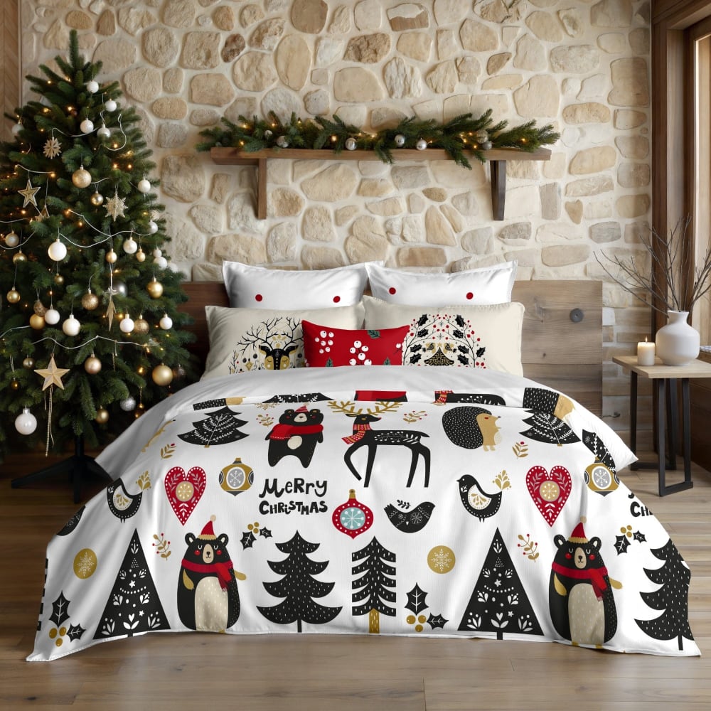 Funda nórdica navidad poliéster multicolor 90 (155x220 cm)