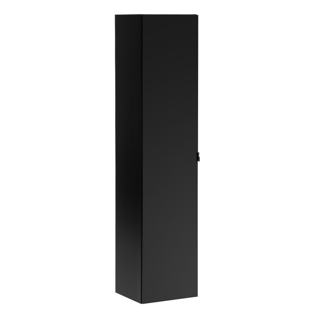 Petits meubles Wandsäule 1-türig Laminat Schwarz Schwarz Spanplatte