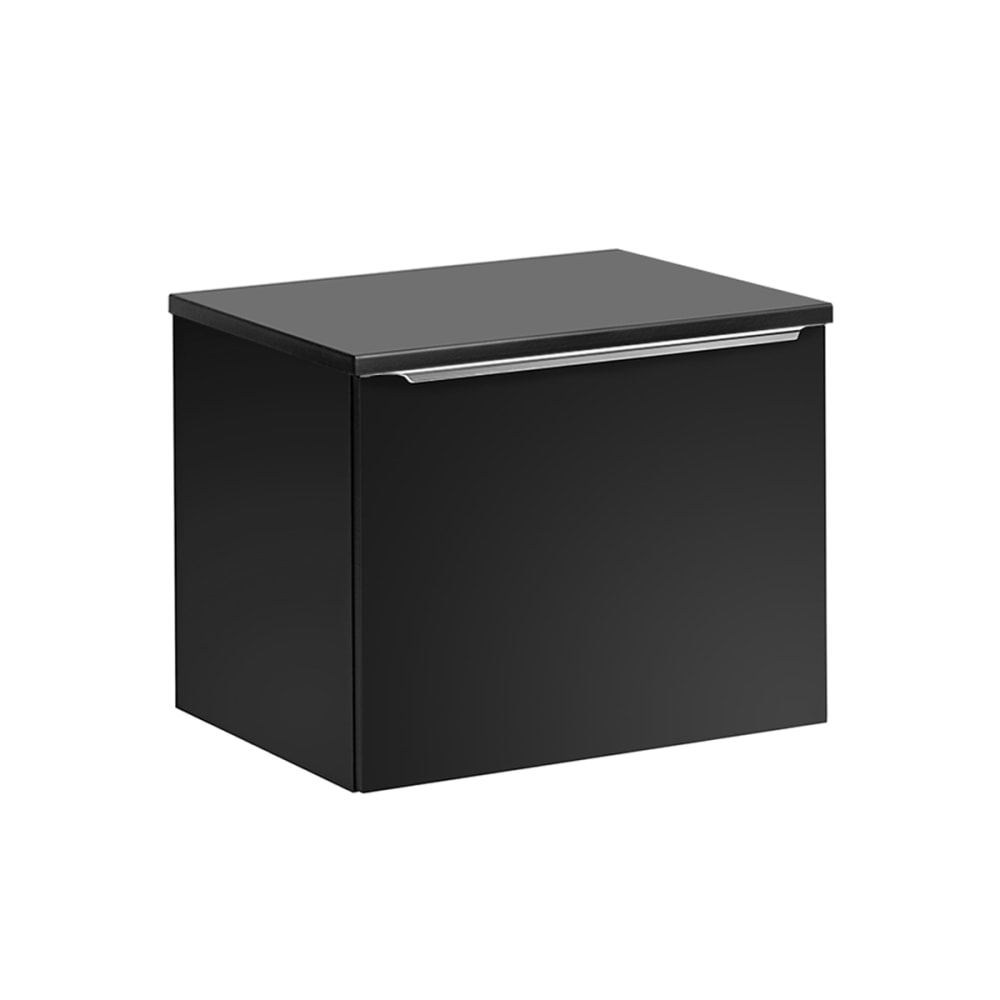 Petits meubles Waschtischunterschrank 60cm Laminat Schwarz Schwarz Spanplatte
