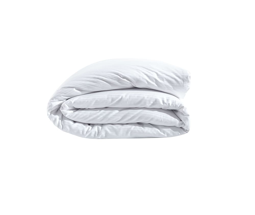 Housse de couette 200x200 cm 2 personnes satin de coton rayé blanc — vue 4