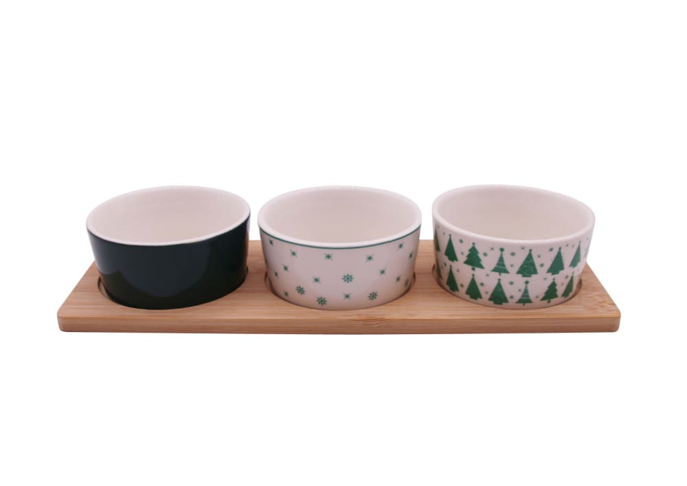 Set apéritif de noël 4 pièces vert