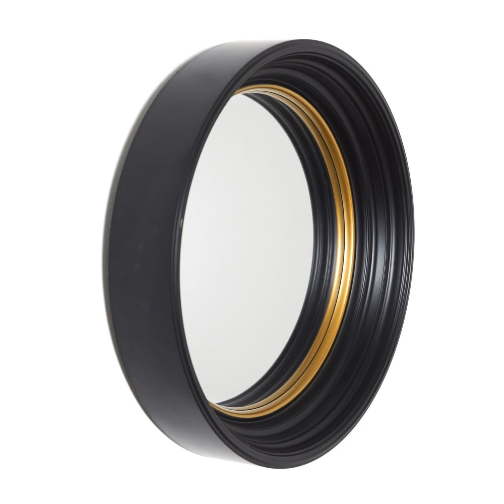 Miroir convexe diam. 40,5 cm noir et doré