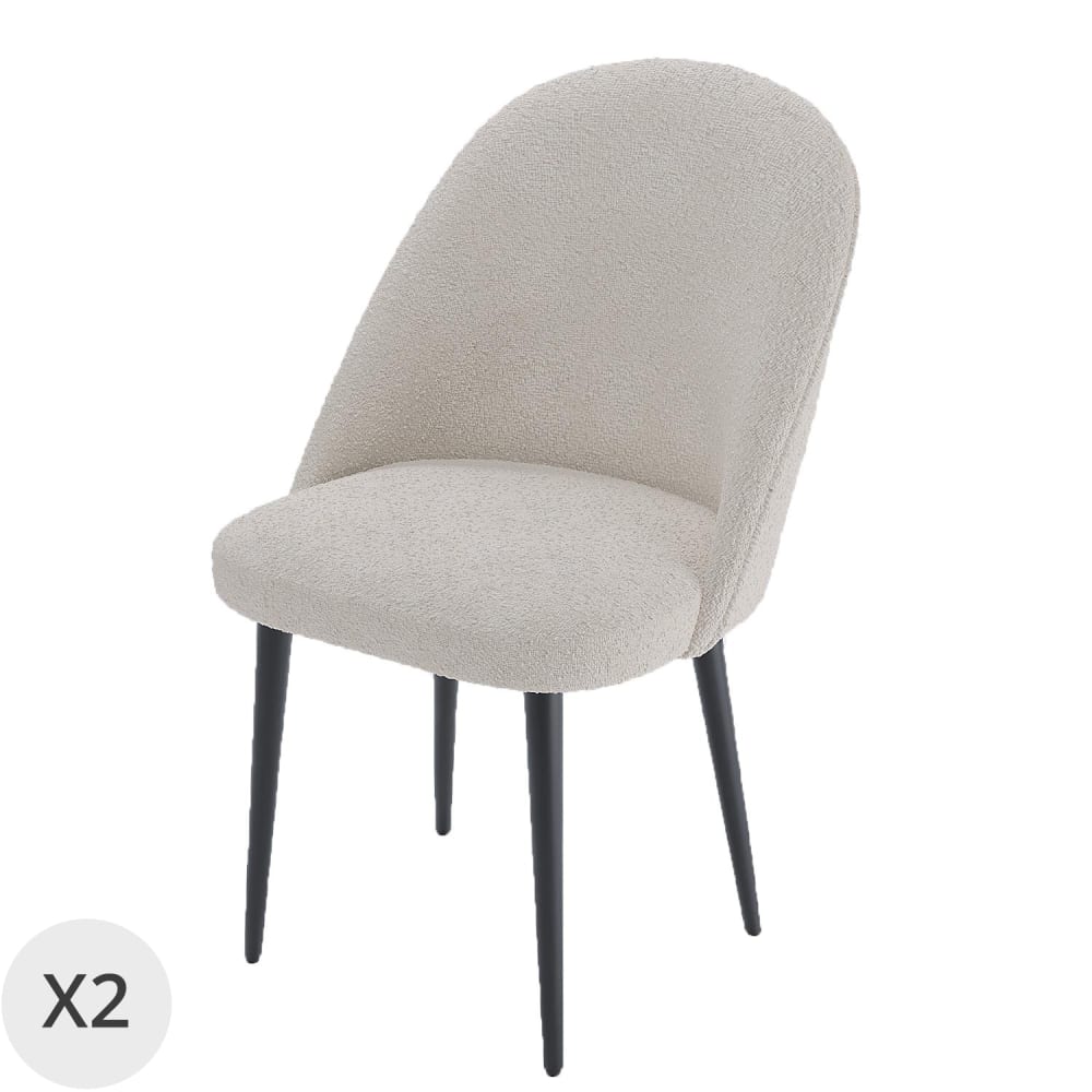 lot de 2 chaises tissu