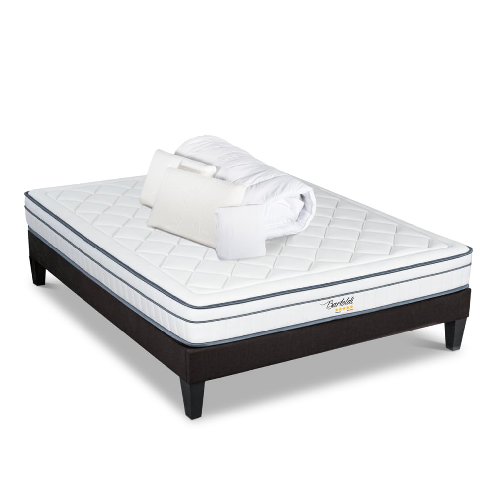 Pack    Matelas Ressorts  + Sommier + Accessoires 180x200 cm