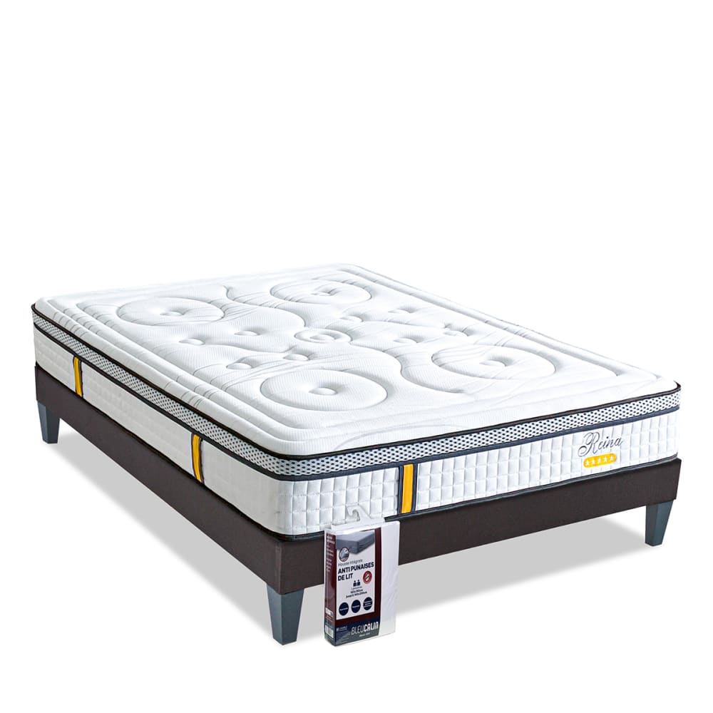 Pack    Matelas Ressorts  + Sommier Bois + Alèse  160x200 cm