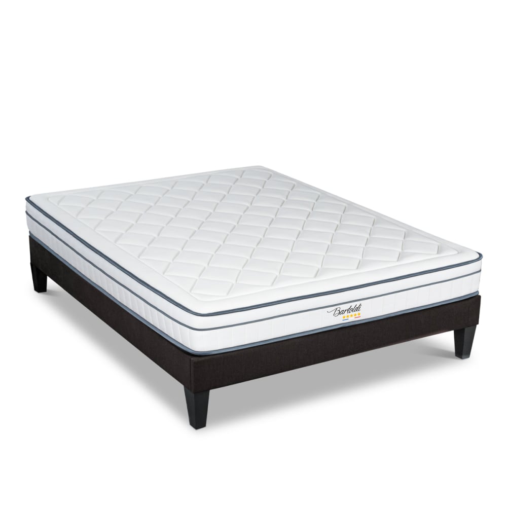 Ensemble    Matelas Ressorts  + Sommier Bois 160x200 cm