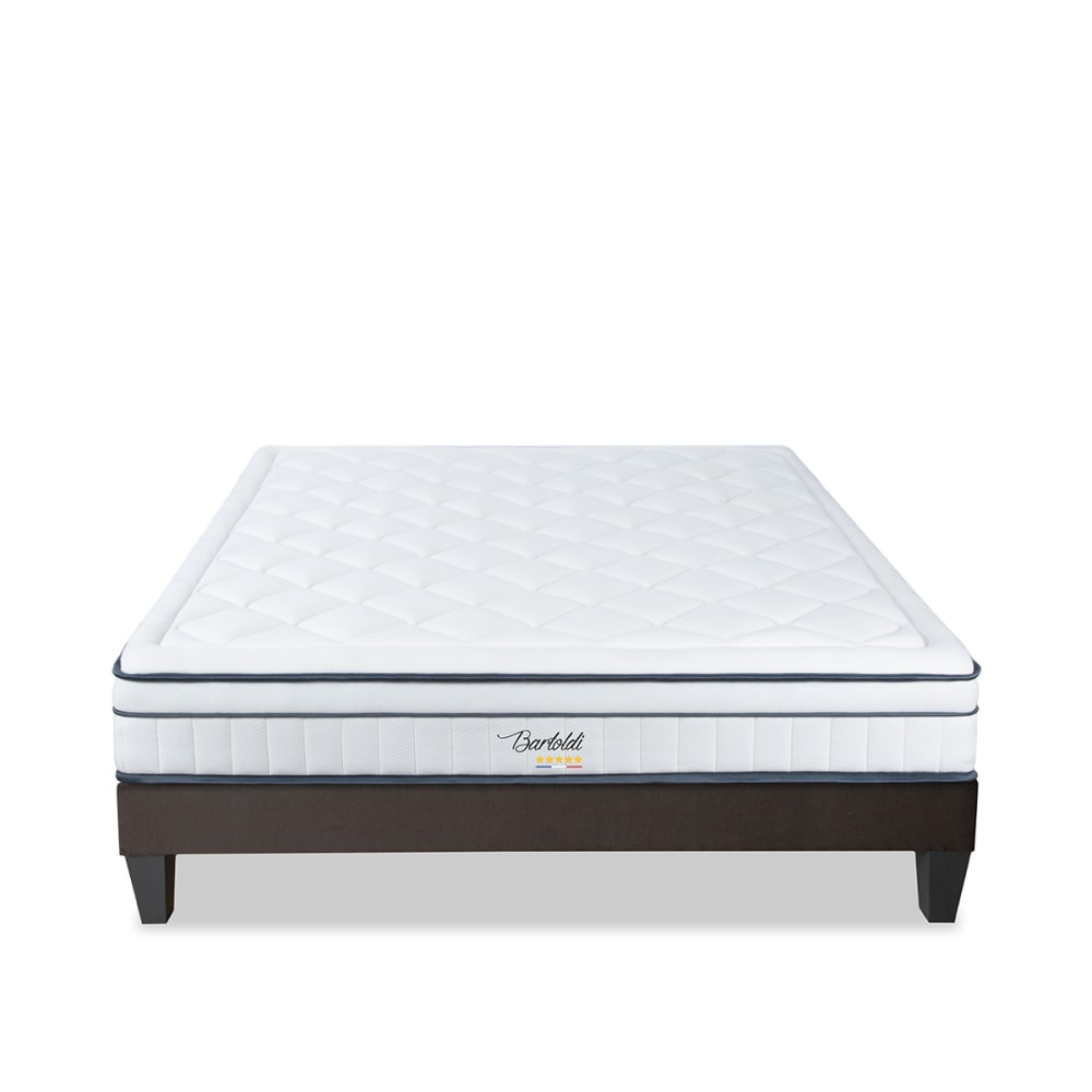 Ensemble matelas sommier bois 160x200
