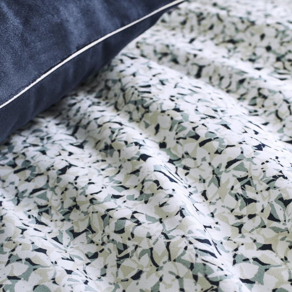 Housse de couette en satin de coton bleu 240x220 — vue 4