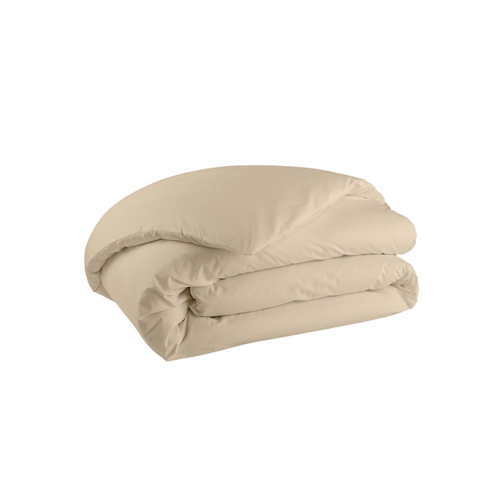 Parure de lit en percale de coton beige lin 140x200 — vue 3
