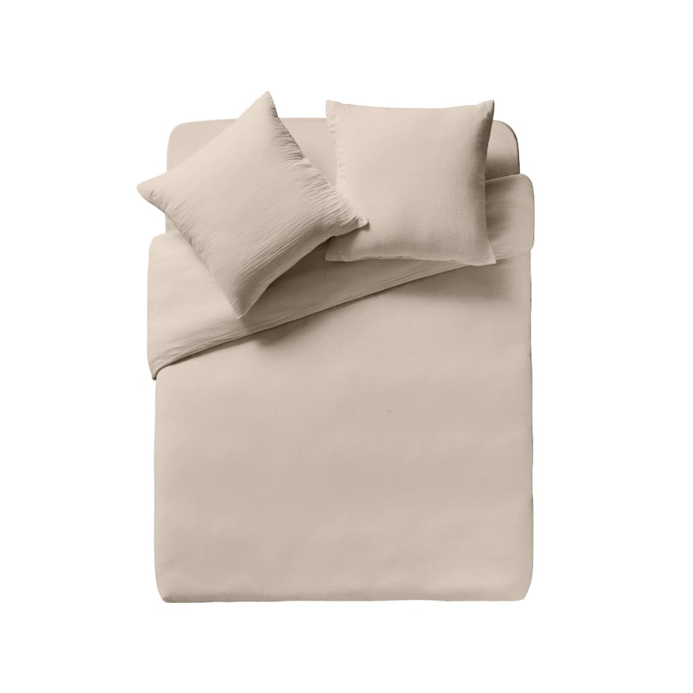 Parure de lit en gaze de coton beige 200x200 — vue 3
