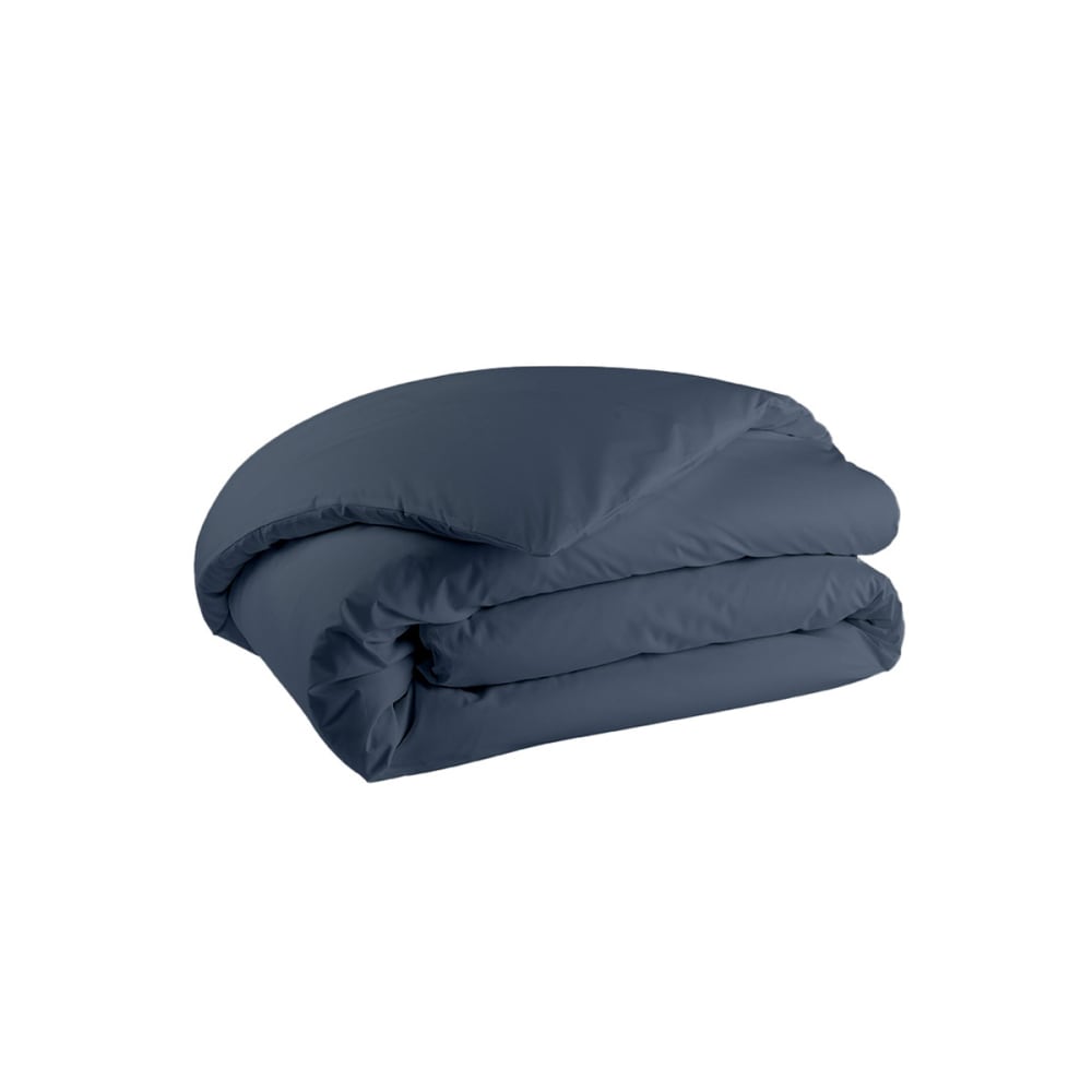 Parure de lit en percale de coton bleu nuit 200x200 — vue 3