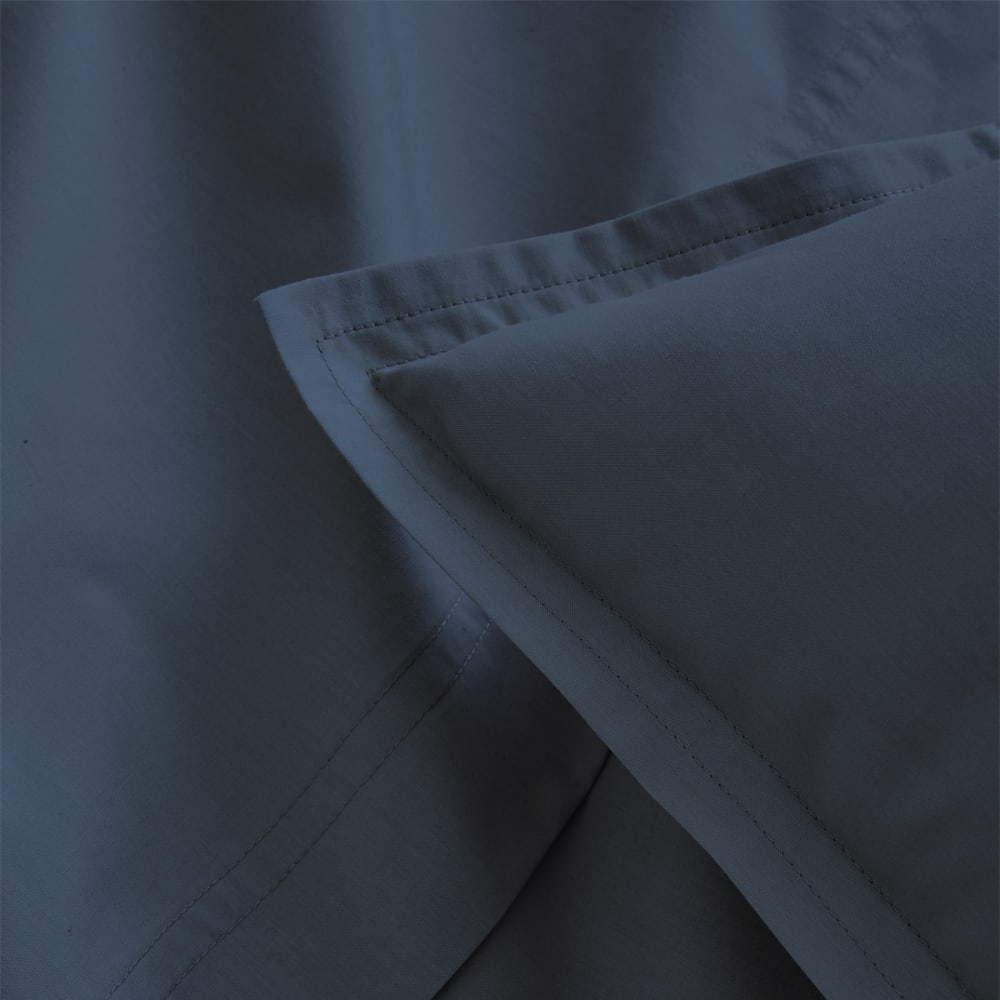 Parure de lit en percale de coton bleu nuit 200x200 — vue 4