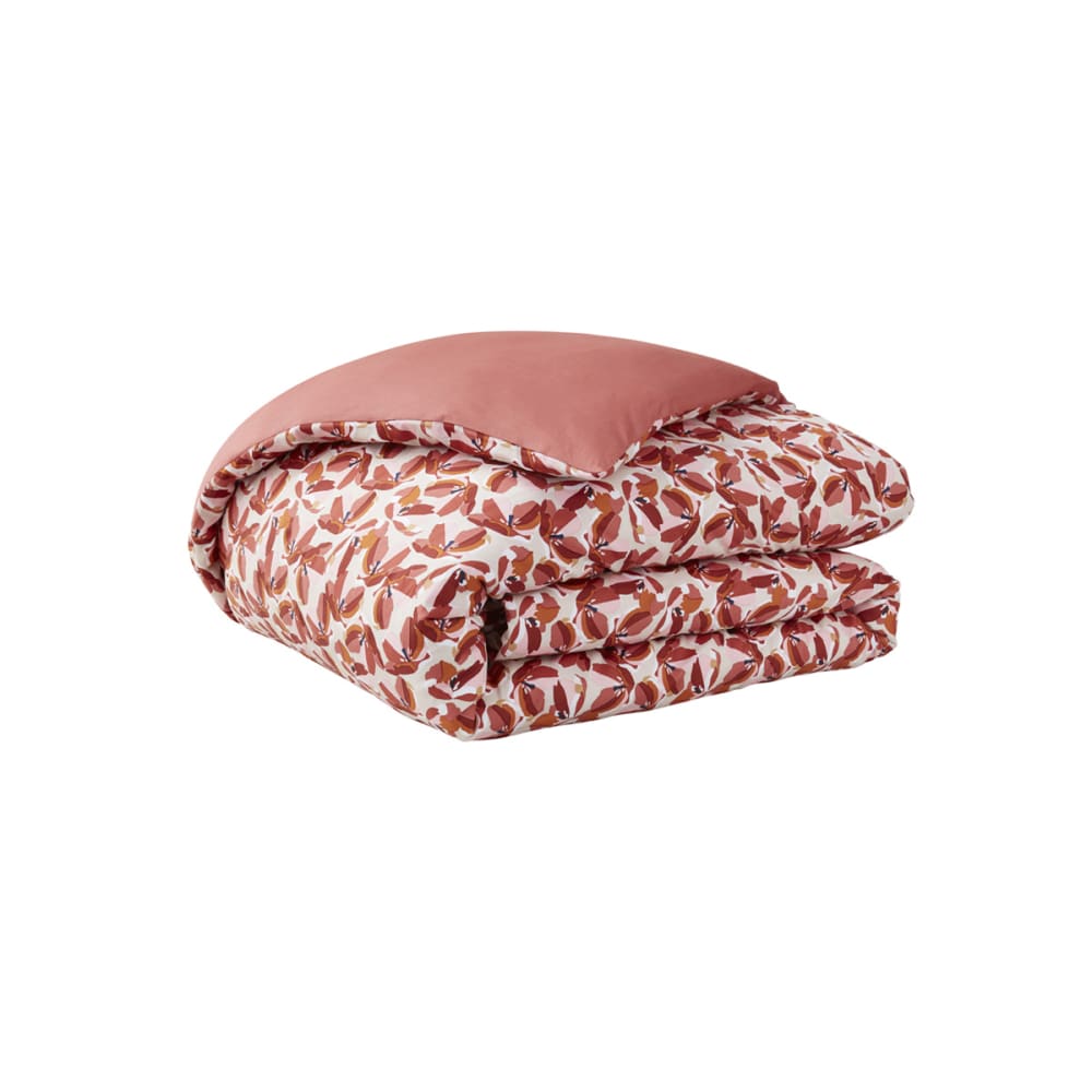 Housse de couette en percale de coton rouge 260x240 — vue 3