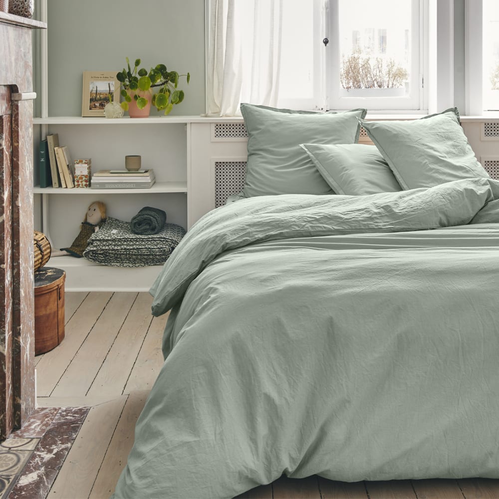 Housse de couette en coton vert 200x200