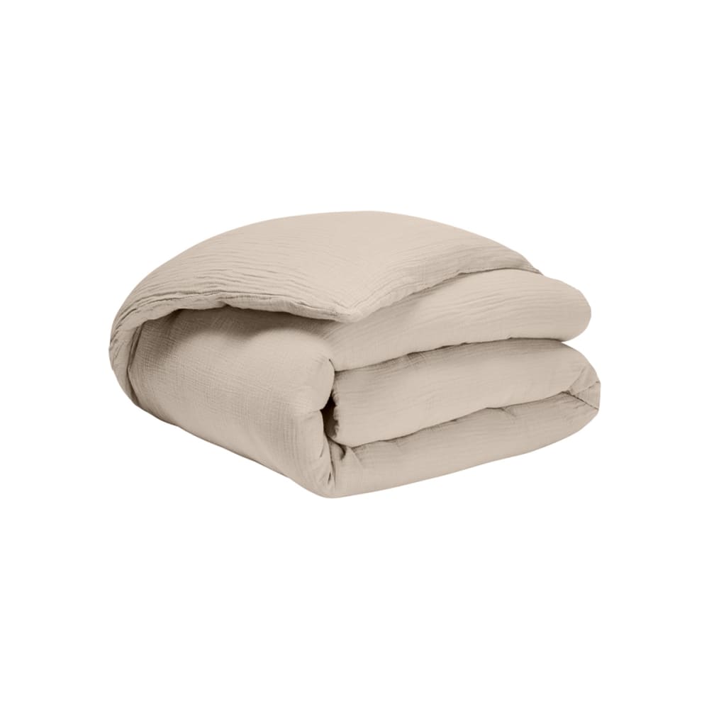 Housse de couette en gaze de coton beige 240x220 — vue 3