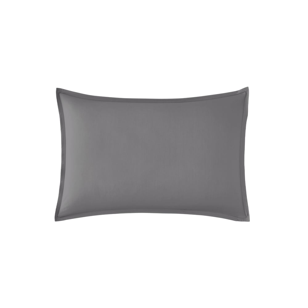 Taie d'oreiller en percale de coton gris 50x70
