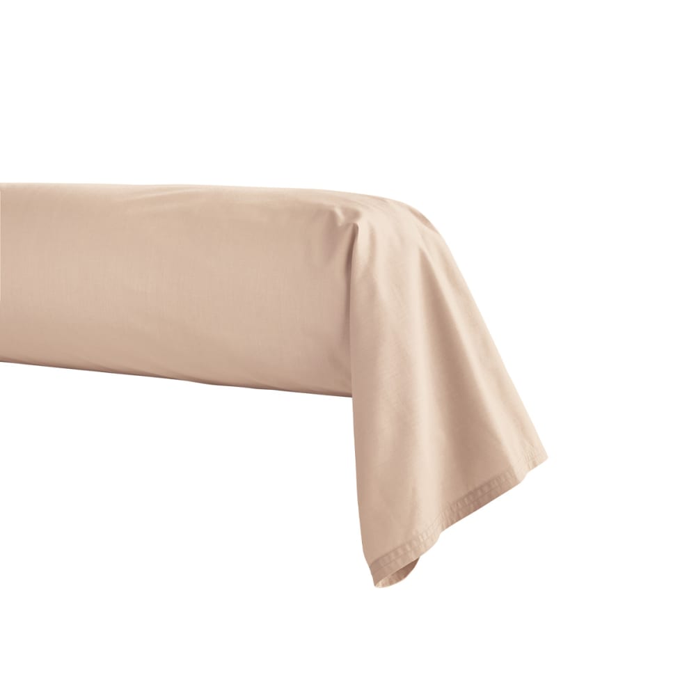 Taie de traversin en percale de coton rose 43x230