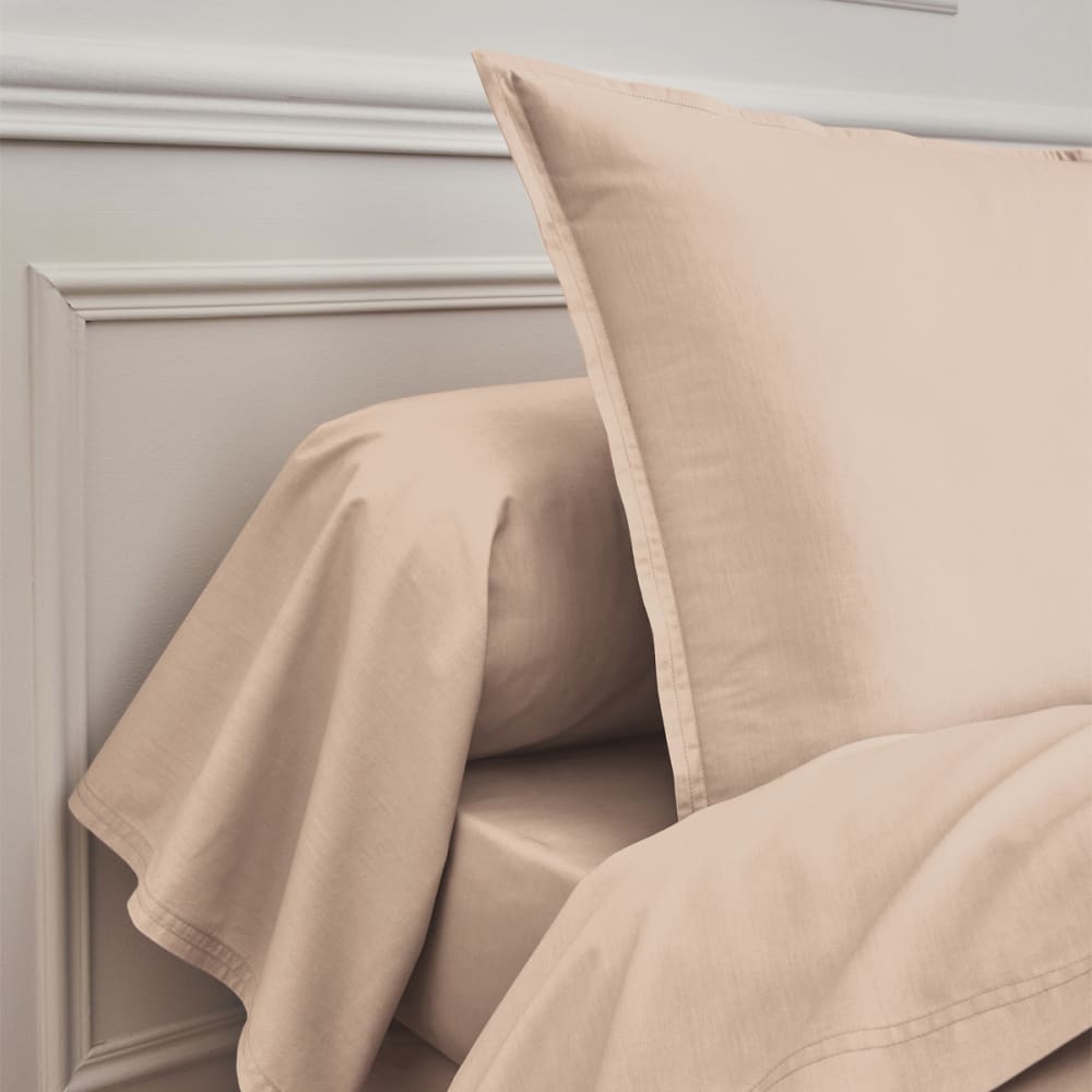 Taie de traversin en percale de coton rose 43x230 — vue 4