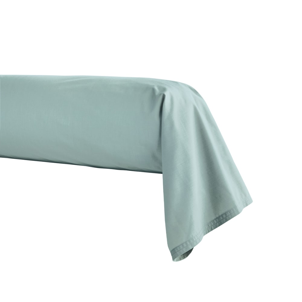 Taie de traversin en percale de coton bleu archipel 43x190