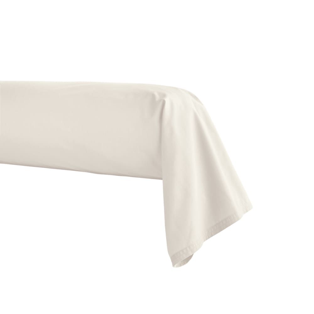 Taie de traversin en percale de coton meringue 43x230