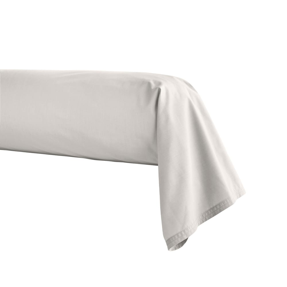 Taie de traversin en percale de coton gris perle 43x230