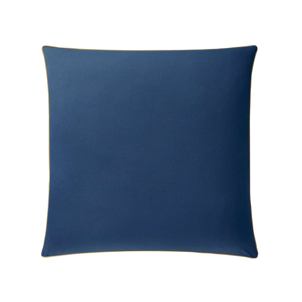 Lot 2 taies d'oreiller unies en satin de coton bleu 64x64