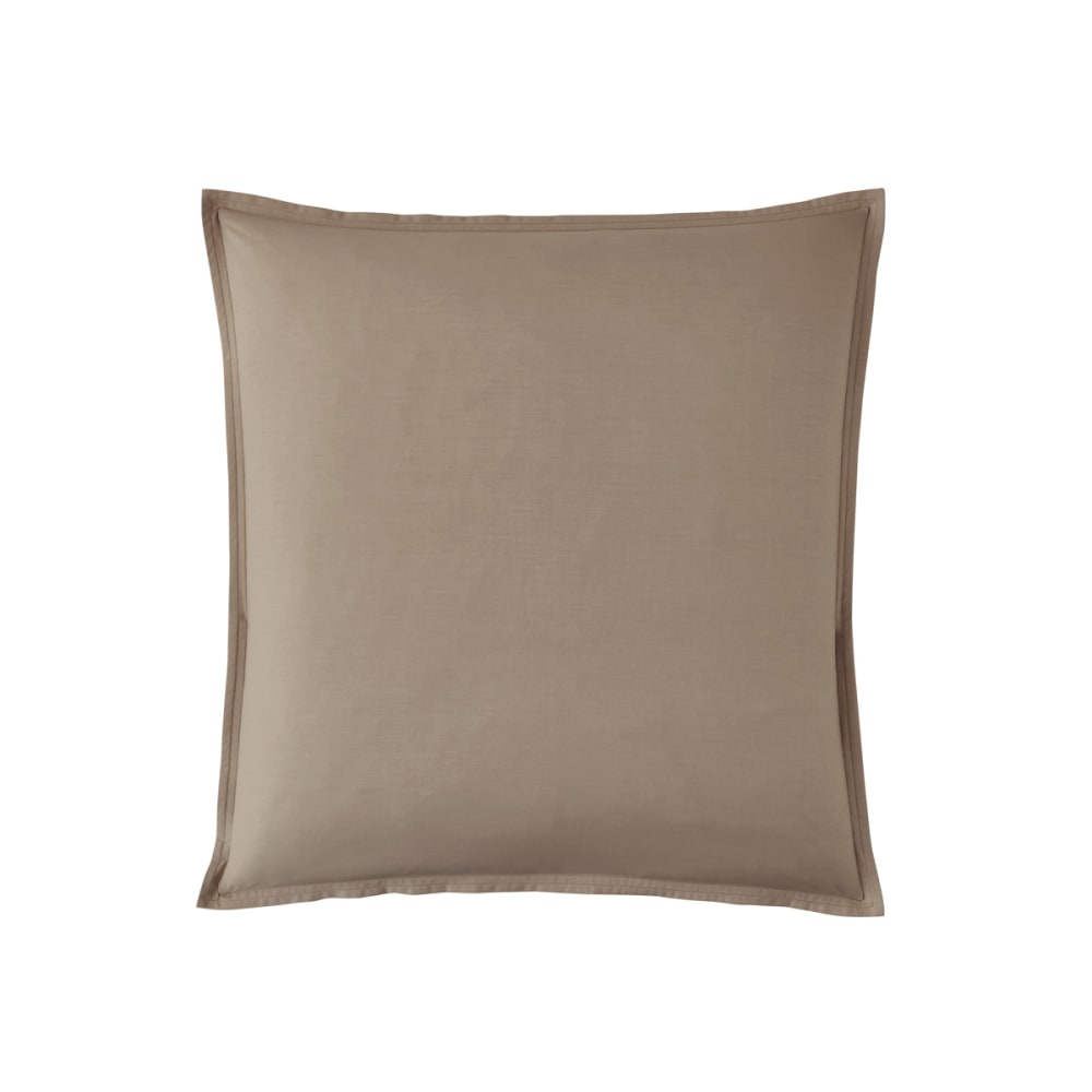 Taie d'oreiller en percale de coton taupe 65x65