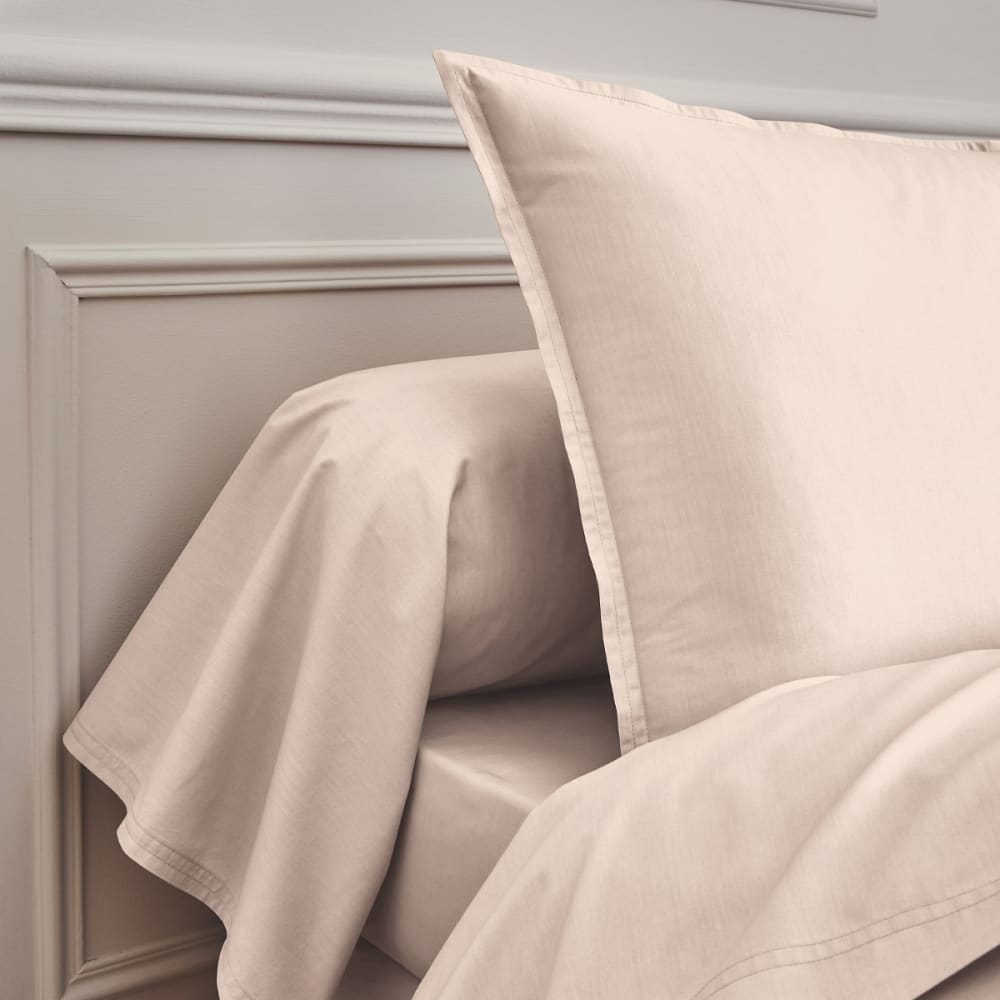 Taie de traversin en percale de coton rose 43x190 — vue 4