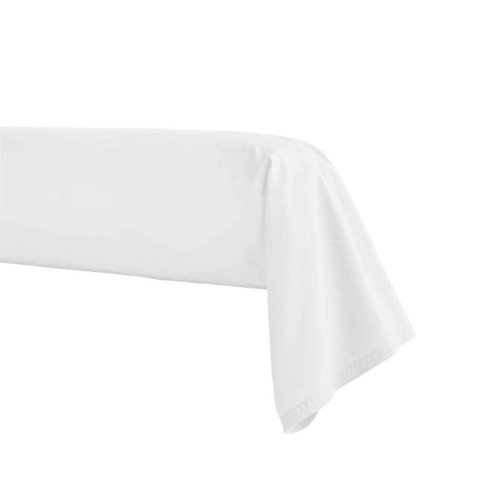 Taie de traversin en percale de coton blanc 43x230