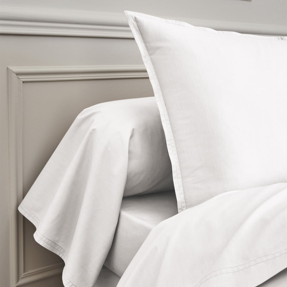 Taie de traversin en percale de coton blanc 43x230 — vue 4