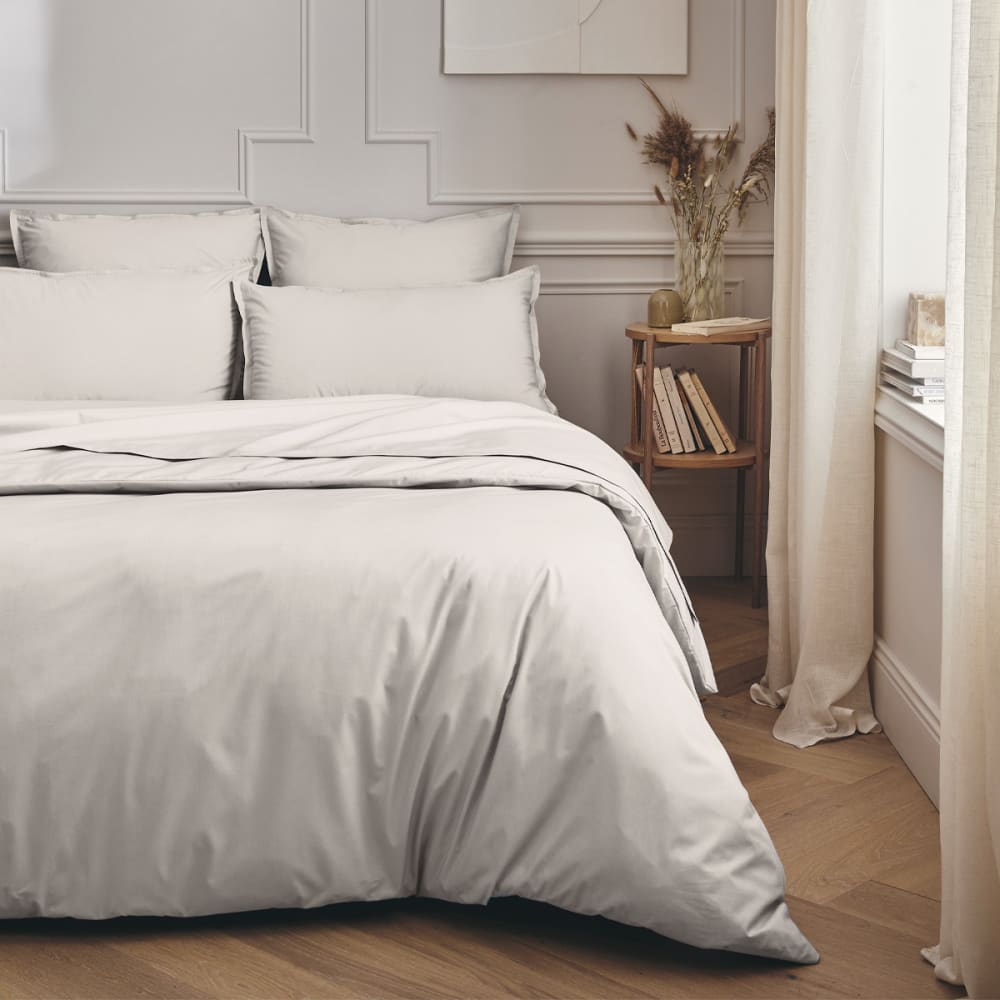 Taie d'oreiller en percale de coton gris perle 50x70 — vue 3
