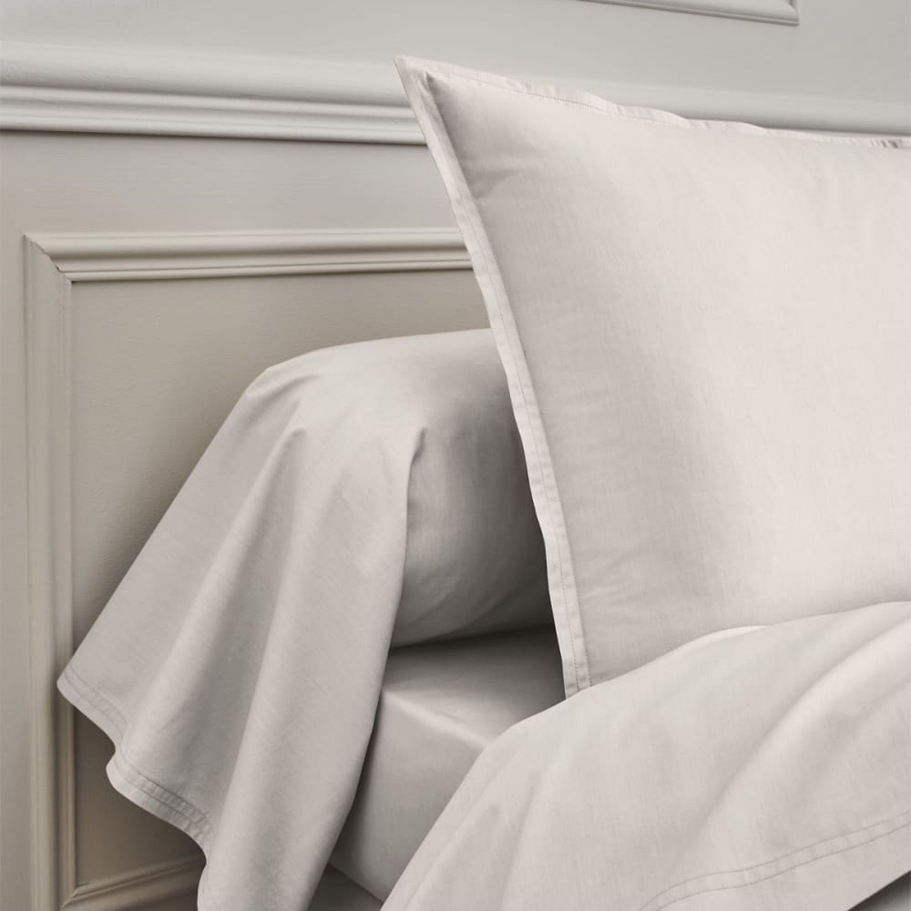 Taie d'oreiller en percale de coton gris perle 50x70 — vue 4