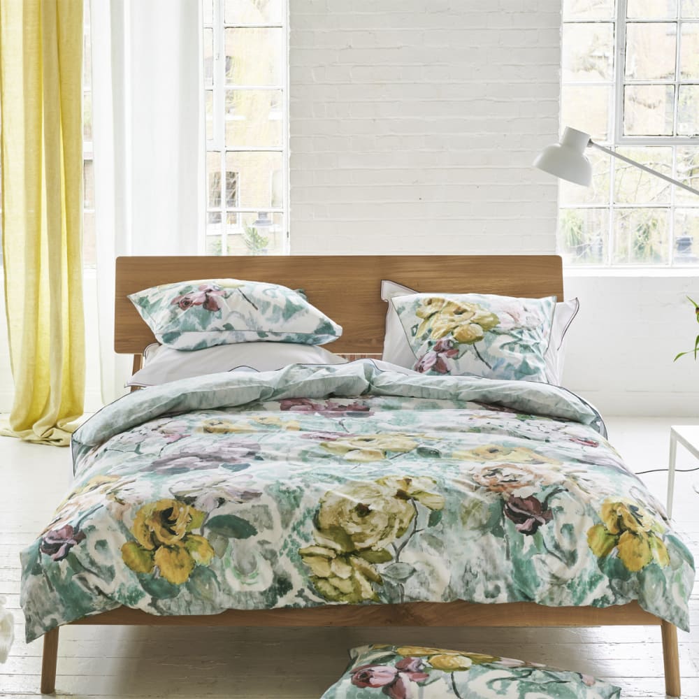 Taie d'oreiller imprimée en percale de coton vert 65x65 — vue 3
