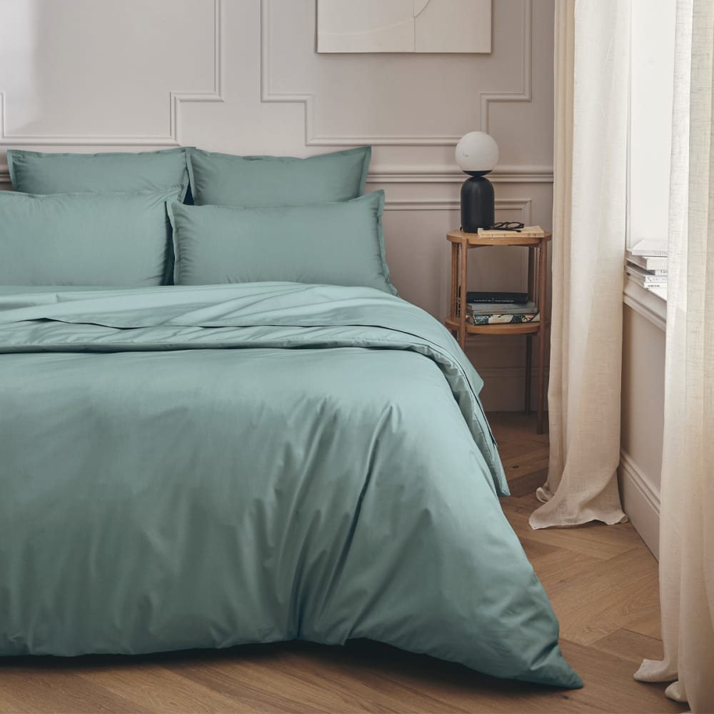 Taie d'oreiller en percale de coton bleu archipel 50x70 — vue 3