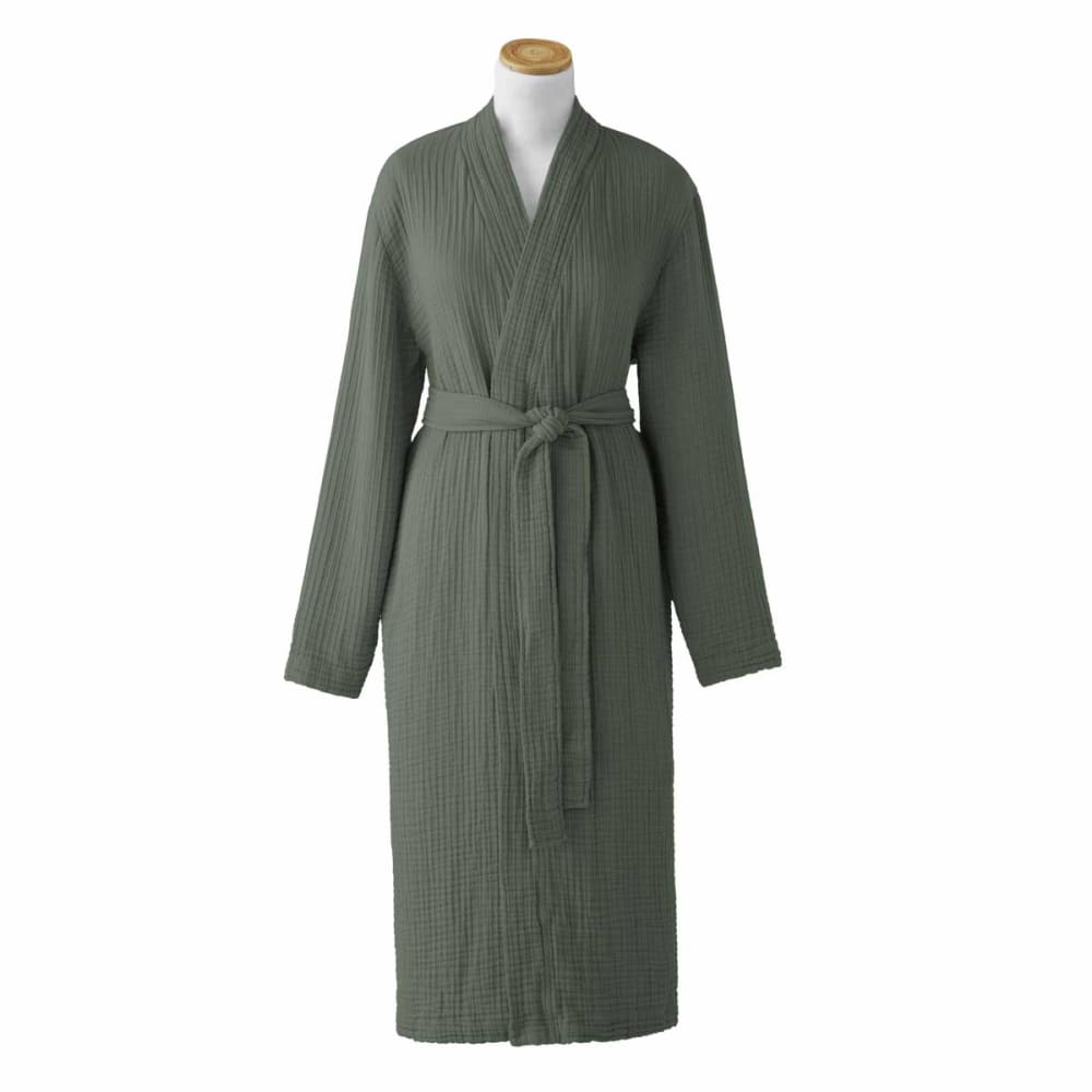 Peignoir en gaze de coton vert L/XL - Maisons du Monde