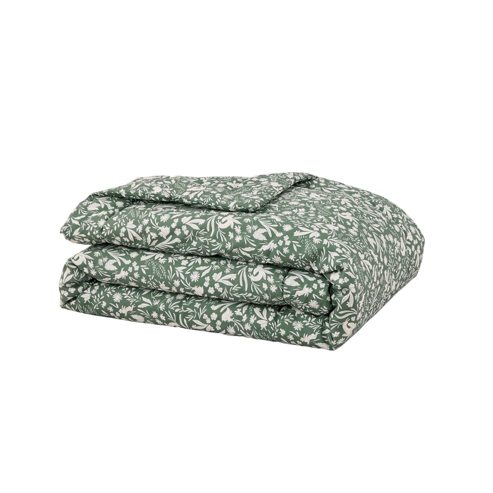 Couvre lit en percale de coton vert 130x200