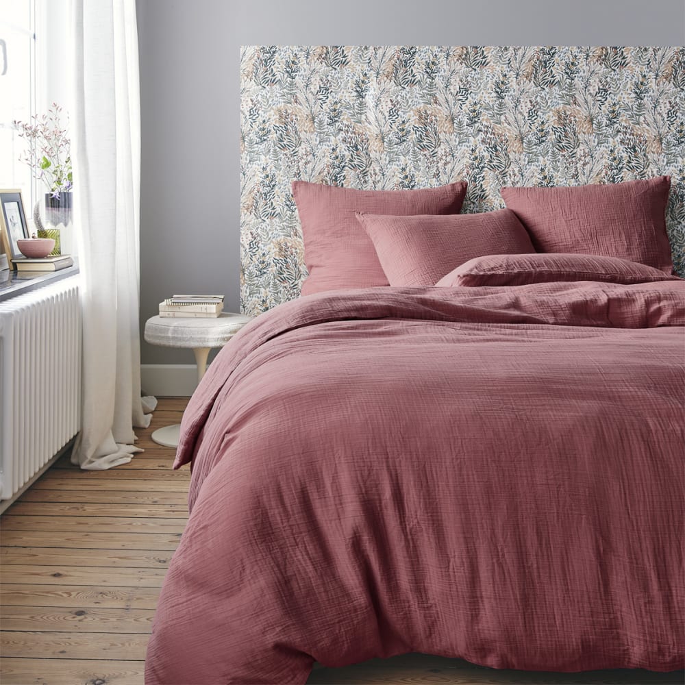 Taie d'oreiller en gaze de coton rose 50x75 - Maisons du Monde