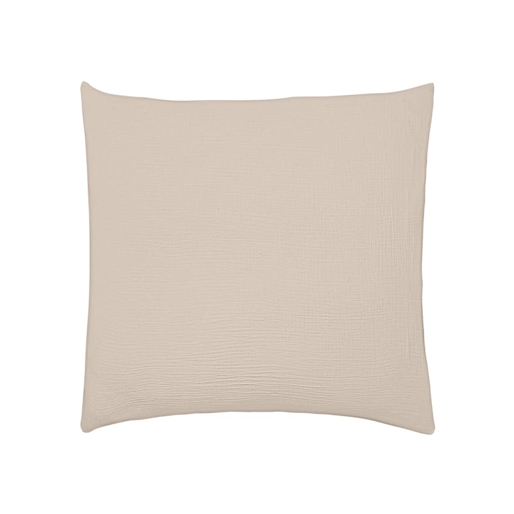 Essix Taie d'oreiller en gaze de coton beige 65x65 style contemporain Beige Coton - 65x65x65cm